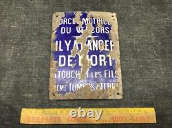 Ancienne plaque émaillée, force motrice du Vercors danger de mort