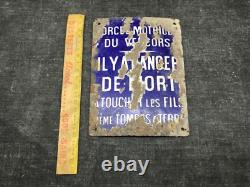 Ancienne plaque émaillée, force motrice du Vercors danger de mort