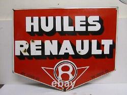 Ancienne plaque émaillée huile renault automobilia garage
