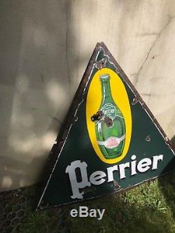Ancienne plaque emaillee perrier