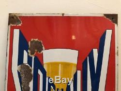 Ancienne plaque émaillée publicitaire Bière SOCHAUX Brasserie du Doubs 25