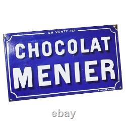 Ancienne plaque émaillée publicitaire Chocolat Menier / en vente ici