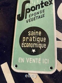 Ancienne plaque émaillée publicitaire propreté Éponge SPONTEX cuisine 1950