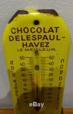 Ancienne plaque émaillée thermomètre Chocolat DELESPAUL no plaque émaillée kub