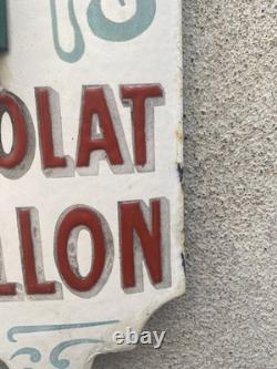 Ancienne plaque émaillée, thermomètre Chocolat Révillon, émaillerie Lyonnaise