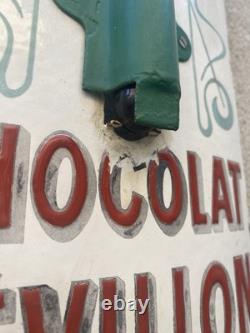Ancienne plaque émaillée, thermomètre Chocolat Révillon, émaillerie Lyonnaise