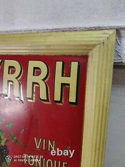 Ancienne plaque en TOLE BYRRH lithographiée BAR PUB vin no émaillée