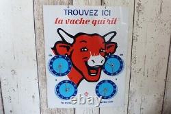 Ancienne plaque horaires boutique publicitaire vache qui rit (vintage)