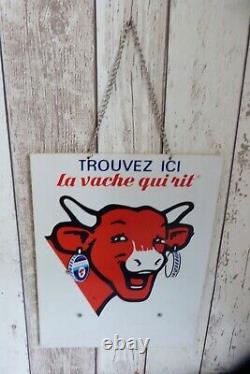 Ancienne plaque horaires boutique publicitaire vache qui rit (vintage)