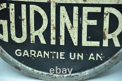 Ancienne plaque litographié embossée publicitaire Bougie GURTNER collection auto