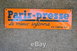 Ancienne plaque émaillée Paris-Presse