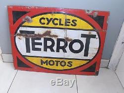 Ancienne plaque émaillée TERROT cycles