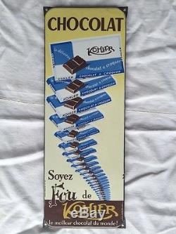 Ancienne plaque émaillée chocolat KOHLER