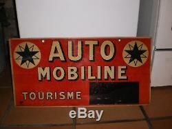 Ancienne plaque tôle d'origine Automobiline années 30