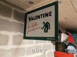 Ancienne plaque tôle émaille double face peinture Valentine