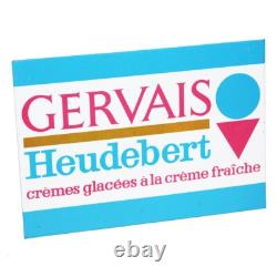 Ancienne plaque / tôle non émaillée crèmes glacées Heudebert / Gervais