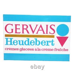 Ancienne plaque / tôle non émaillée crèmes glacées Heudebert / Gervais