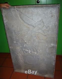 Ancienne plaque tole publicitaire singer restaurée 75 cm118cm