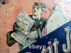 Ancienne tôle lithographiée embossée LE PETIT JOURNAL fin XIXème tout début XXèm