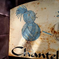 Ancienne tôle publicitaire peinte Chantelaine enseigne double face no émail