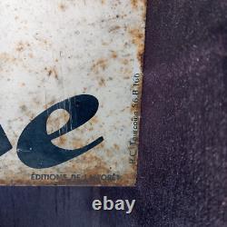 Ancienne tôle publicitaire peinte Chantelaine enseigne double face no émail