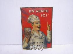 Ancienne tole publicitaire petit pois a dufour et cie