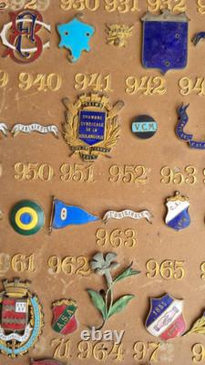 Anciennes Insignes Emaillees Medailles De Fonctions Militariat 1900 Sur Plaque