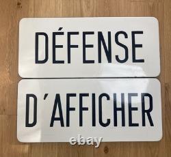 Anciennes plaques émaillées Défense D'afficher 70x30cm chacune