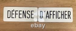 Anciennes plaques émaillées Défense D'afficher 70x30cm chacune