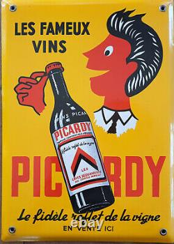 Anciennes plaques émaillées vins PRIMIOR et PICARDY bar restaurant pub 25x35cm