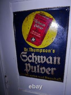 Antique Panneau Métallique Dr. Thompson ´S Schwan Poudre Vintage À 1900 Réclame