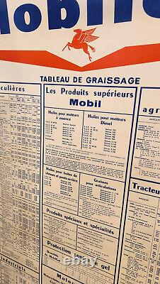 Antiquité Affiche ancienne de GARAGE MOBILOIL année 60 sign old advertising