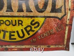 At598 Plaque Tole Peinte Huile Castrol 55 X 45cm Etat Moyen