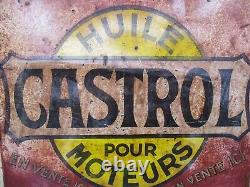 At598 Plaque Tole Peinte Huile Castrol 55 X 45cm Etat Moyen