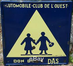 Automobile Club De L'ouest. Don De La Das. 1 X Plaque Emaillee. 64,5 X 64,5