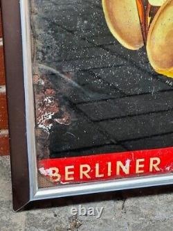 BÄRENBIER Panneau Métallique Apporte Bonne Humeur Publicitaire Env. 70 X 50