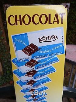 Belle rare plaque émaillée pour le Chocolat KOHLER, EAS, couleurs trés vives