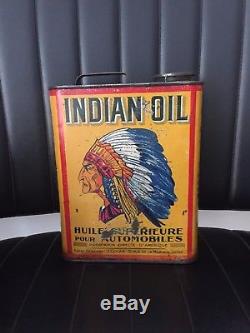 Bidon huile ancien très rare Indian Oil
