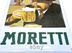 Bière Moretti Enseigne Publicité En Étain 34x24cm