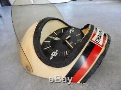 Bougie Champion Horloge De Garage Casque Pilote 1970