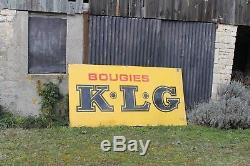 Bougie Klg Tres Grande Plaque Emaillee Ancienne