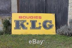 Bougie Klg Tres Grande Plaque Emaillee Ancienne