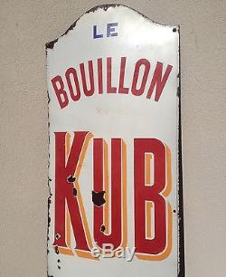 Bouillon KUB Grande plaque émaillée publicitaire Japy (2m x 0,5m!) début XXe
