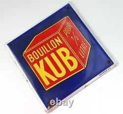 Bouillon Kub Ancienne Plaque Publicitaire Émaillée Pour Exposition En Épicerie