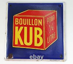 Bouillon Kub Ancienne Plaque Publicitaire Émaillée Pour Exposition En Épicerie