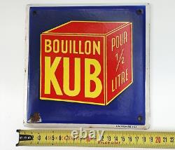 Bouillon Kub Ancienne Plaque Publicitaire Émaillée Pour Exposition En Épicerie