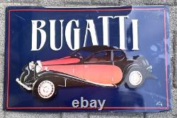 Bugatti Enseigne Publicité En Étain 60x39cm