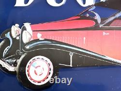 Bugatti Enseigne Publicité En Étain 60x39cm