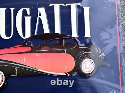 Bugatti Enseigne Publicité En Étain 60x39cm