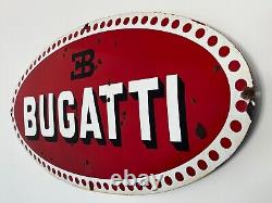 Bugatti Vintage Plaque en Email Oldtimer Classic Voiture Émail Mille Miglia T35